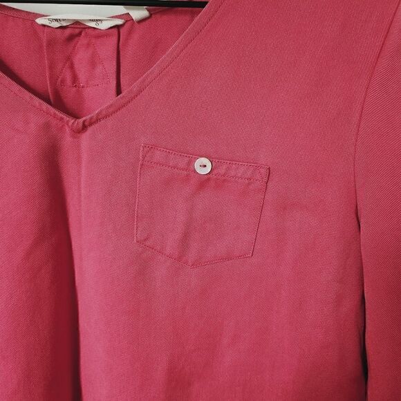 Soft Surroundings Roll Up Sleeve V-Neck Top Size Extra Small - Picture 2 of 8